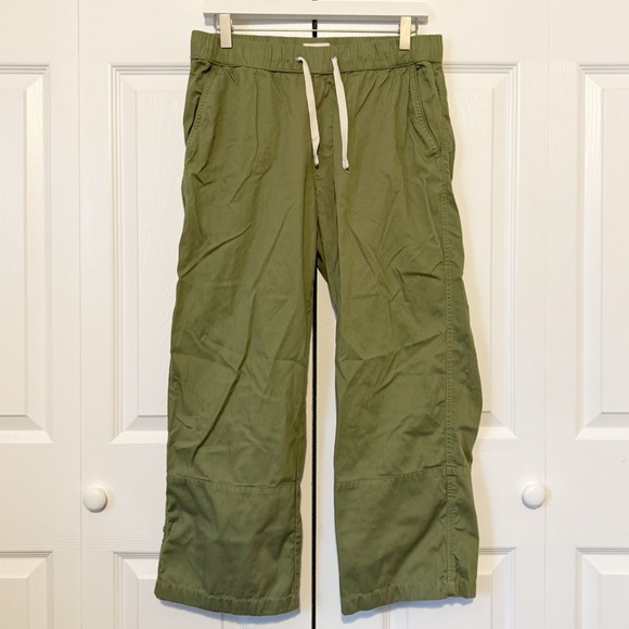 Pact Pants - Pact Daily Twill Cropped Pants Medium Organic Cotton Stretch Olive Green Pull On